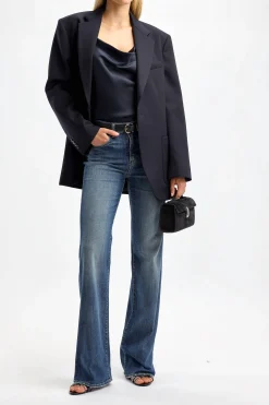 Femme Nili Lotan Cami Top Joris En Bleu Marine Fonce