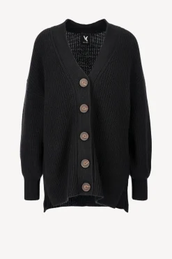 Femme Van Kukil Cardigan Alexandra In Ebony Black