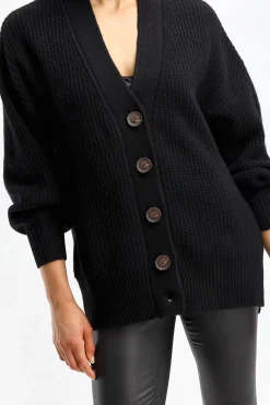 Femme Van Kukil Cardigan Alexandra In Ebony Black