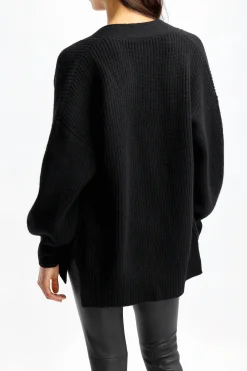 Femme Van Kukil Cardigan Alexandra In Ebony Black