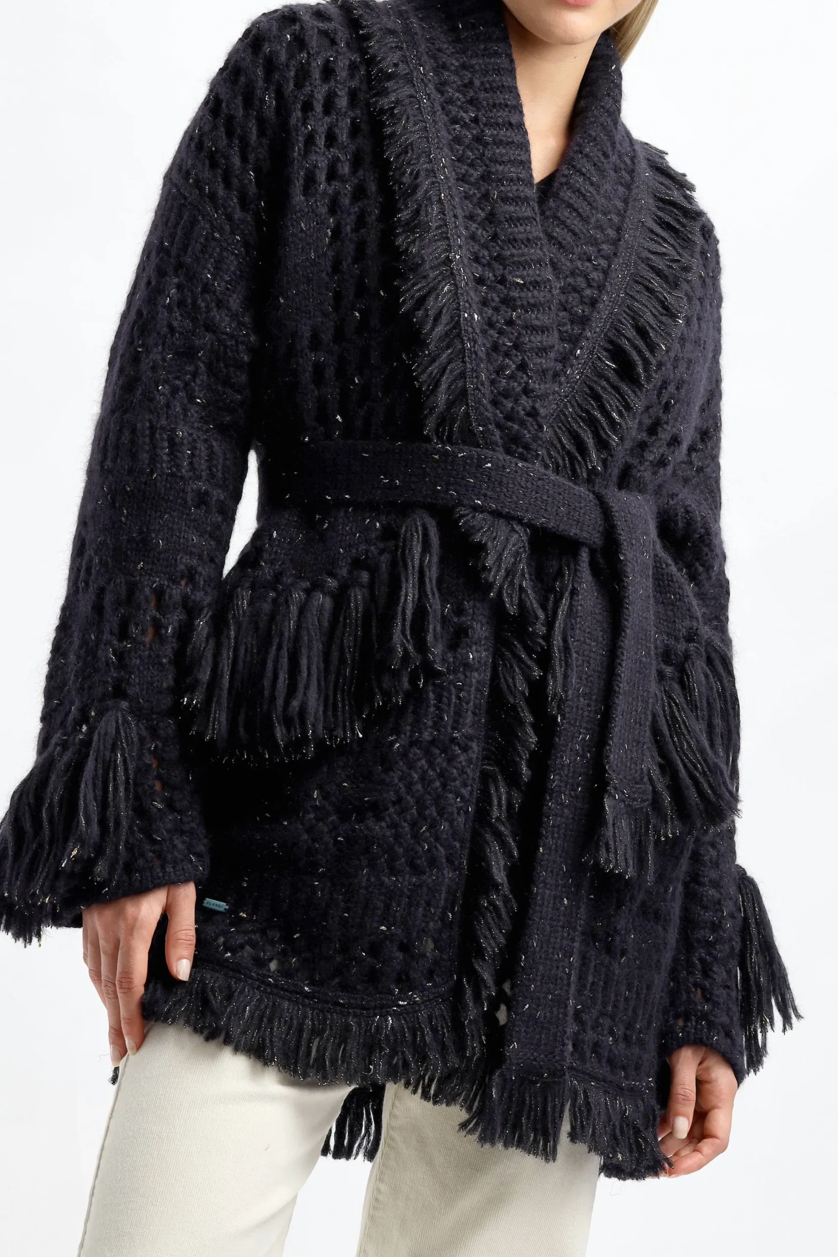 Femme Alanui Cardigan Astral En Bleu Nuit