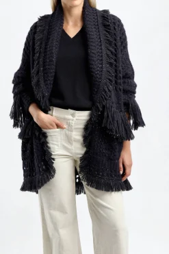 Femme Alanui Cardigan Astral En Bleu Nuit