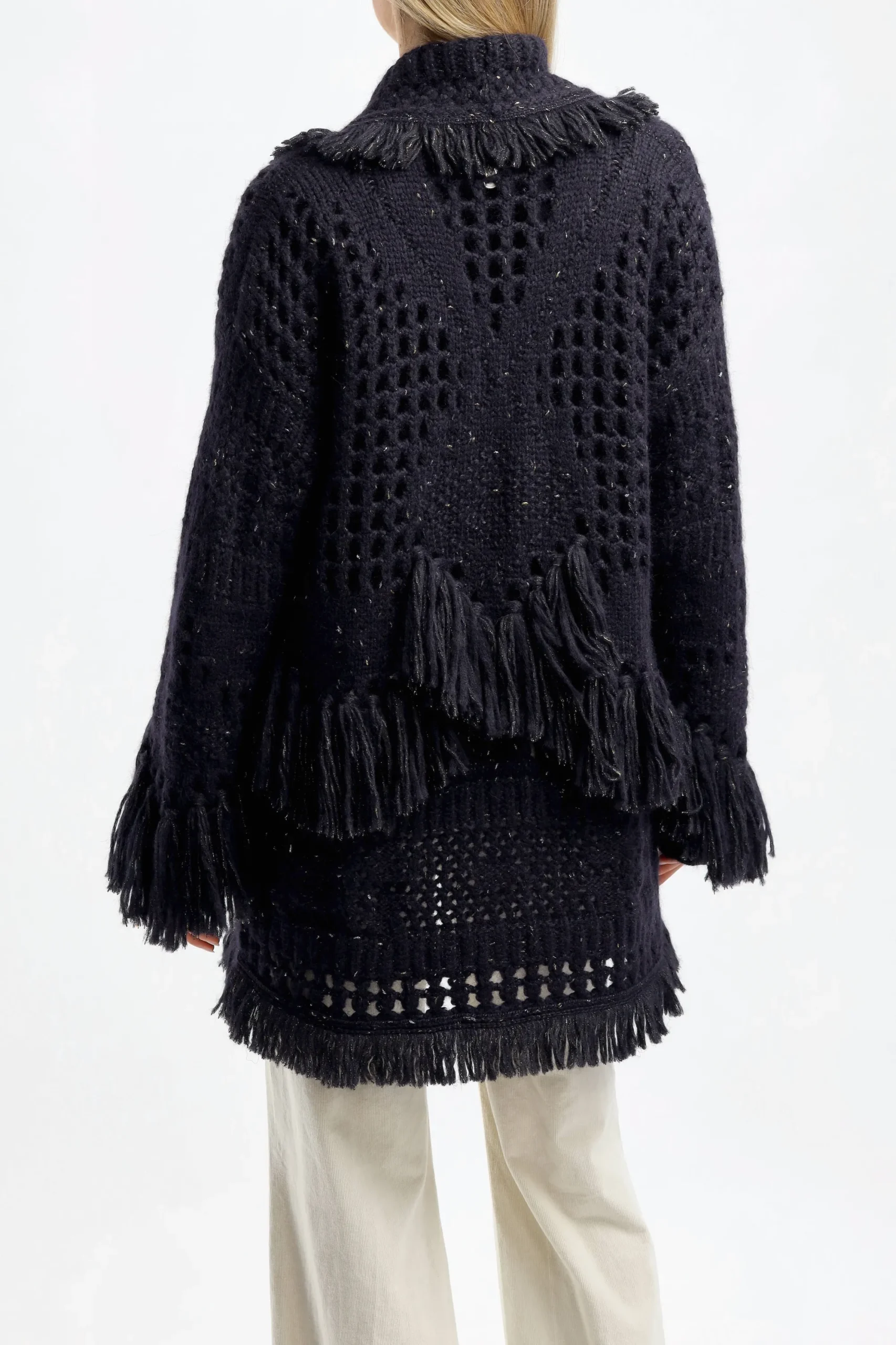 Femme Alanui Cardigan Astral En Bleu Nuit