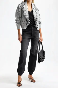 Femme Alanui Cardigan Bandana Bomber A Cloud
