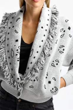 Femme Alanui Cardigan Bandana Bomber A Cloud