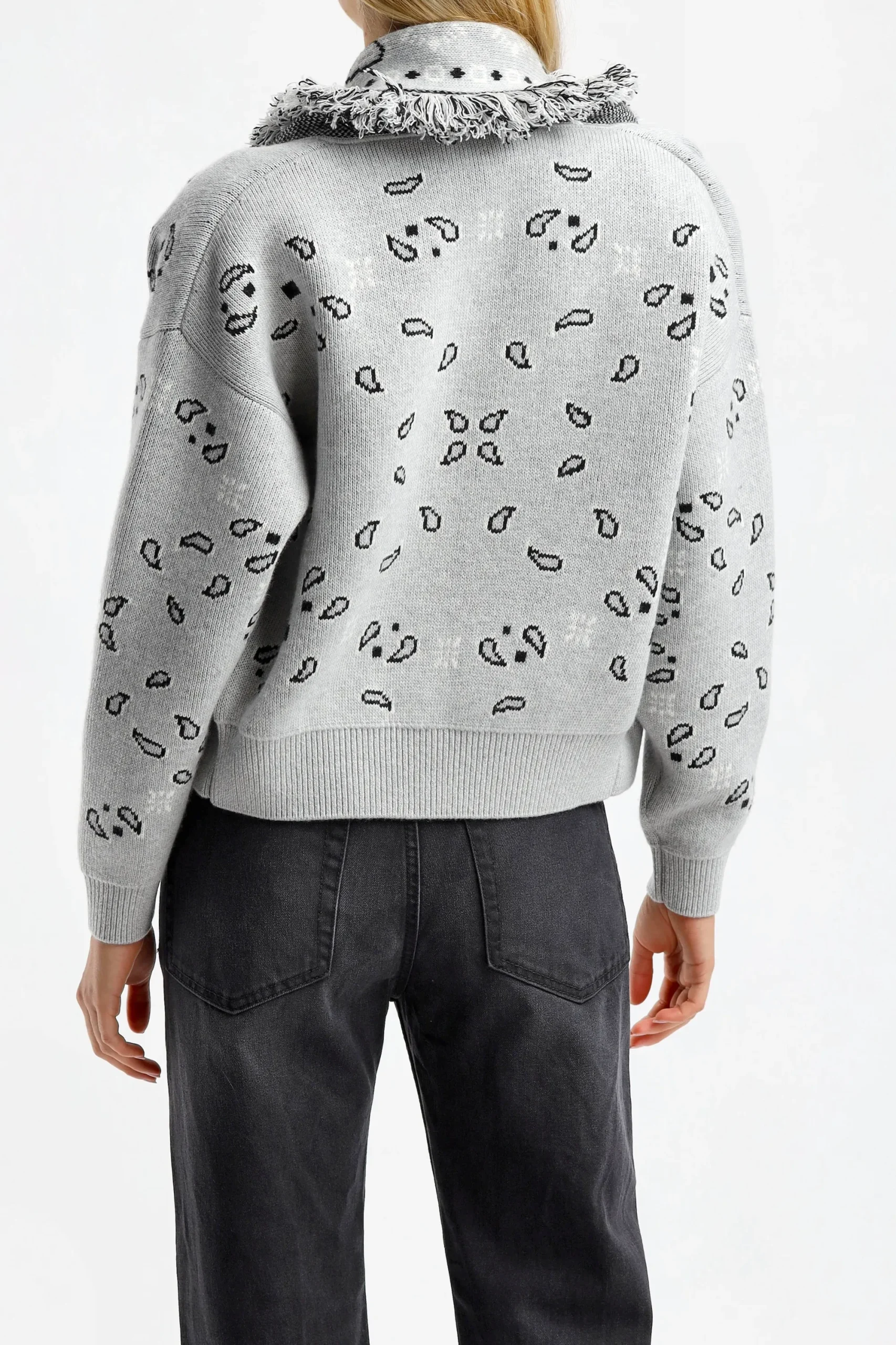 Femme Alanui Cardigan Bandana Bomber A Cloud