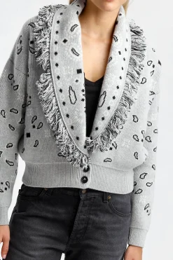 Femme Alanui Cardigan Bandana Bomber A Cloud