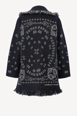 Femme Alanui Cardigan Bandana Jacquard In Midnight Blue