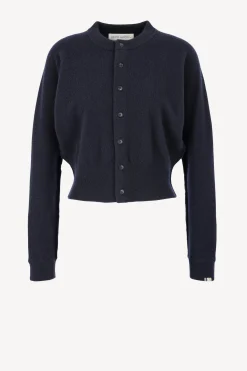 Femme Extreme Cashmere Cardigan Blouson N° 257 En Bleu Marine