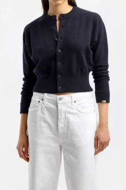 Femme Extreme Cashmere Cardigan Blouson N° 257 En Bleu Marine