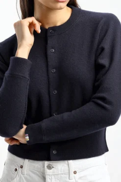 Femme Extreme Cashmere Cardigan Blouson N° 257 En Bleu Marine