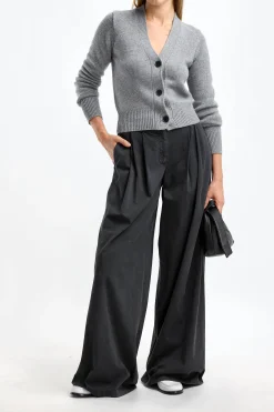 Femme Nili Lotan Cardigan Caldorf En Gris Clair