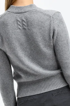 Femme Nili Lotan Cardigan Caldorf En Gris Clair