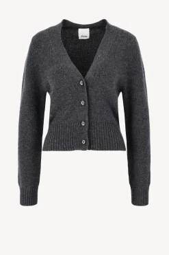 Femme Allude Cardigan Fitted En Gris Fonce