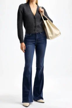 Femme Allude Cardigan Fitted En Gris Fonce