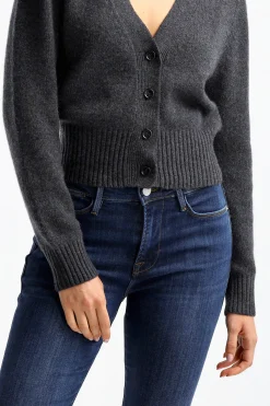 Femme Allude Cardigan Fitted En Gris Fonce