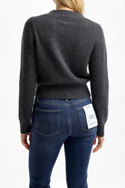 Femme Allude Cardigan Fitted En Gris Fonce