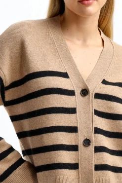 Femme Rails Cardigan Geneva En Camel/Noir
