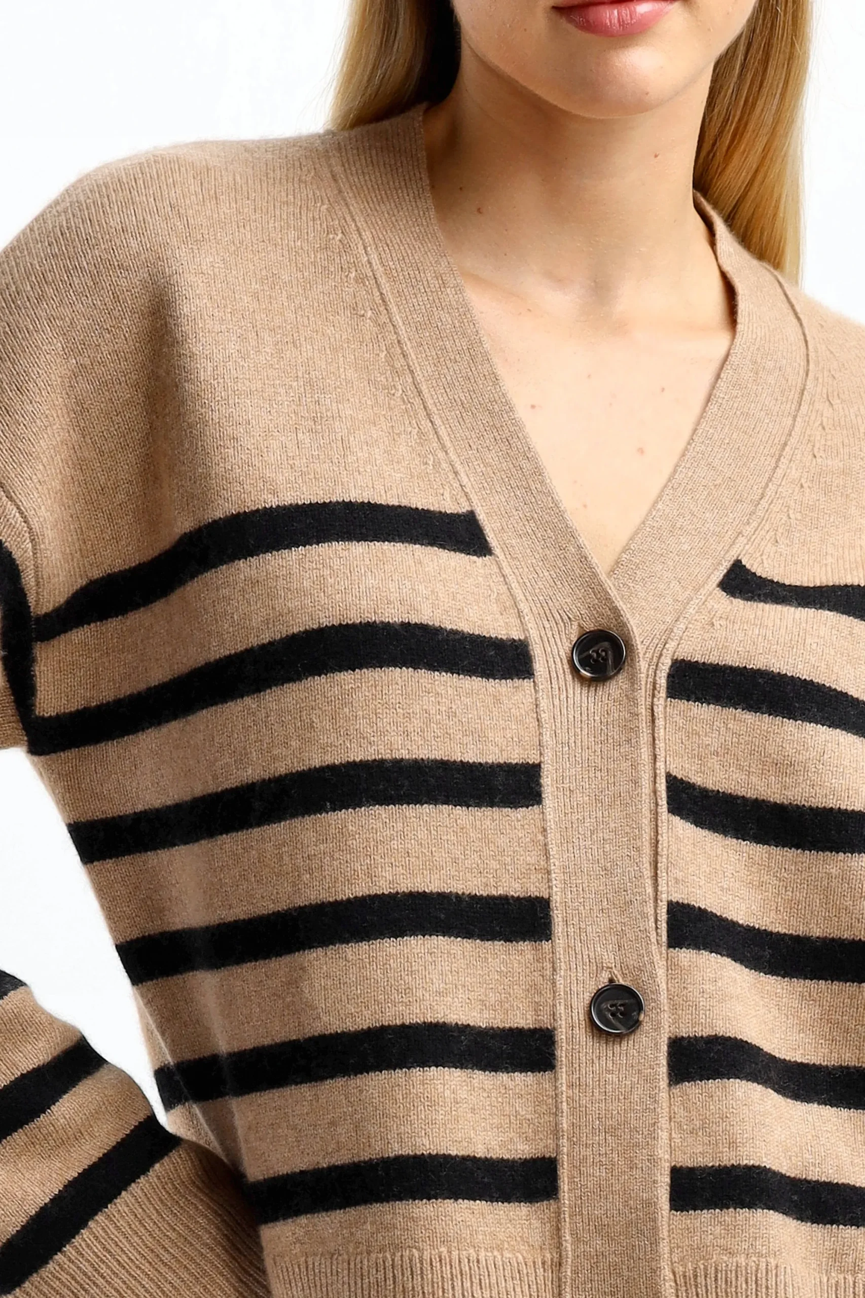 Femme Rails Cardigan Geneva En Camel/Noir