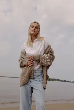 Femme Lisa Yang Cardigan Greyson Dans Mole/Cream