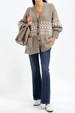 Femme Lisa Yang Cardigan Greyson Dans Mole/Cream