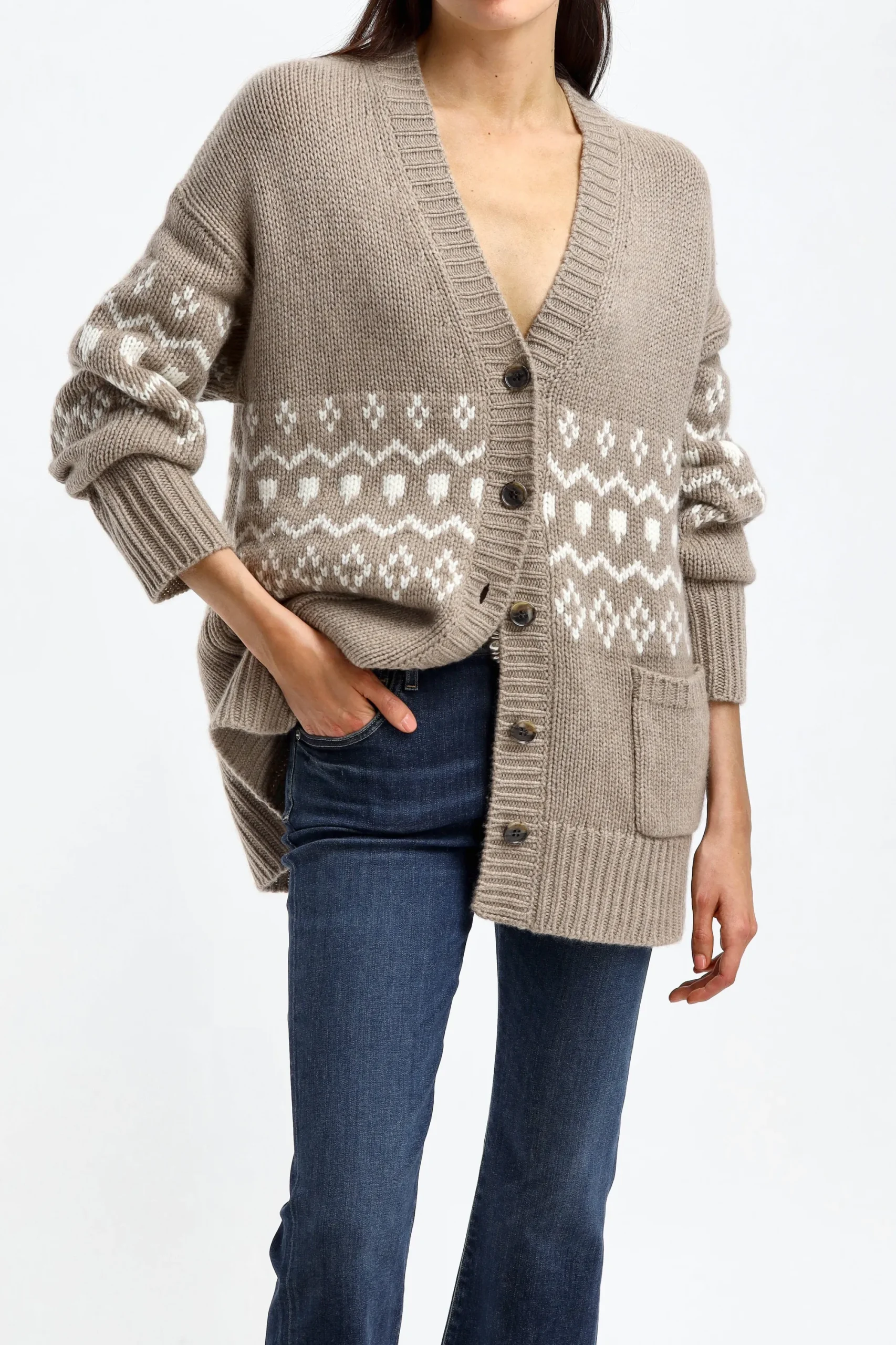 Femme Lisa Yang Cardigan Greyson Dans Mole/Cream