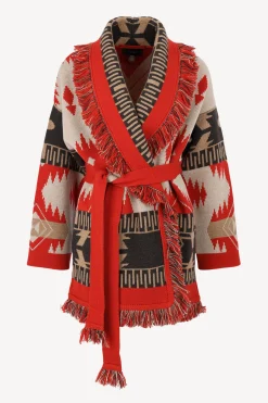 Femme Alanui Cardigan Icon Jacquard En Feu De Sable