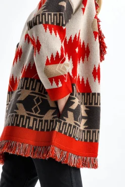 Femme Alanui Cardigan Icon Jacquard En Feu De Sable