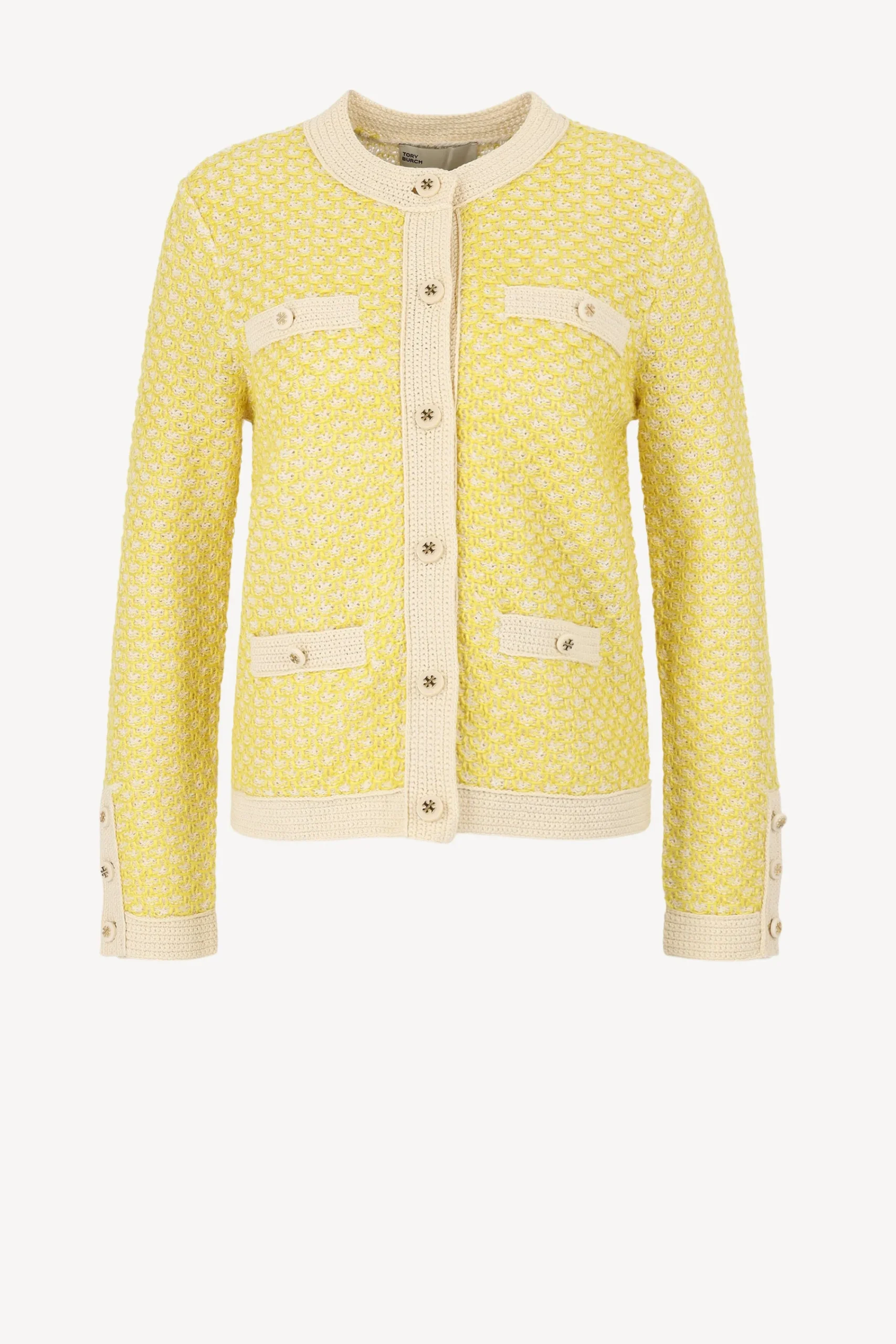 Femme Tory Burch Cardigan Kendra En Jaune/Francais