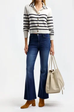 Femme Frame Cardigan Mariner En Blanc Casse