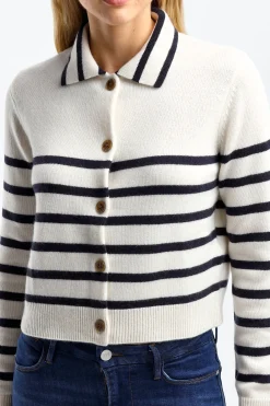 Femme Frame Cardigan Mariner En Blanc Casse