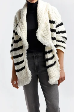 Femme Alanui Cardigan Mariner En Noir/Chalc