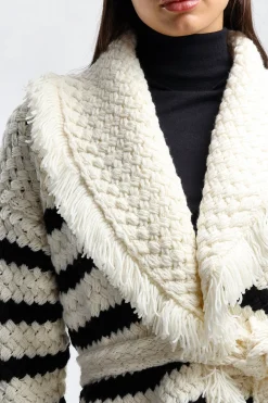 Femme Alanui Cardigan Mariner En Noir/Chalc