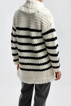 Femme Alanui Cardigan Mariner En Noir/Chalc