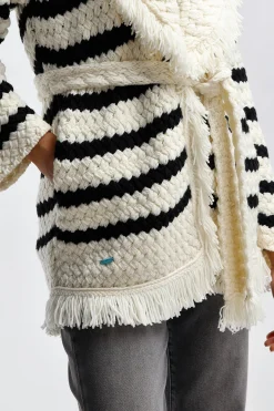 Femme Alanui Cardigan Mariner En Noir/Chalc