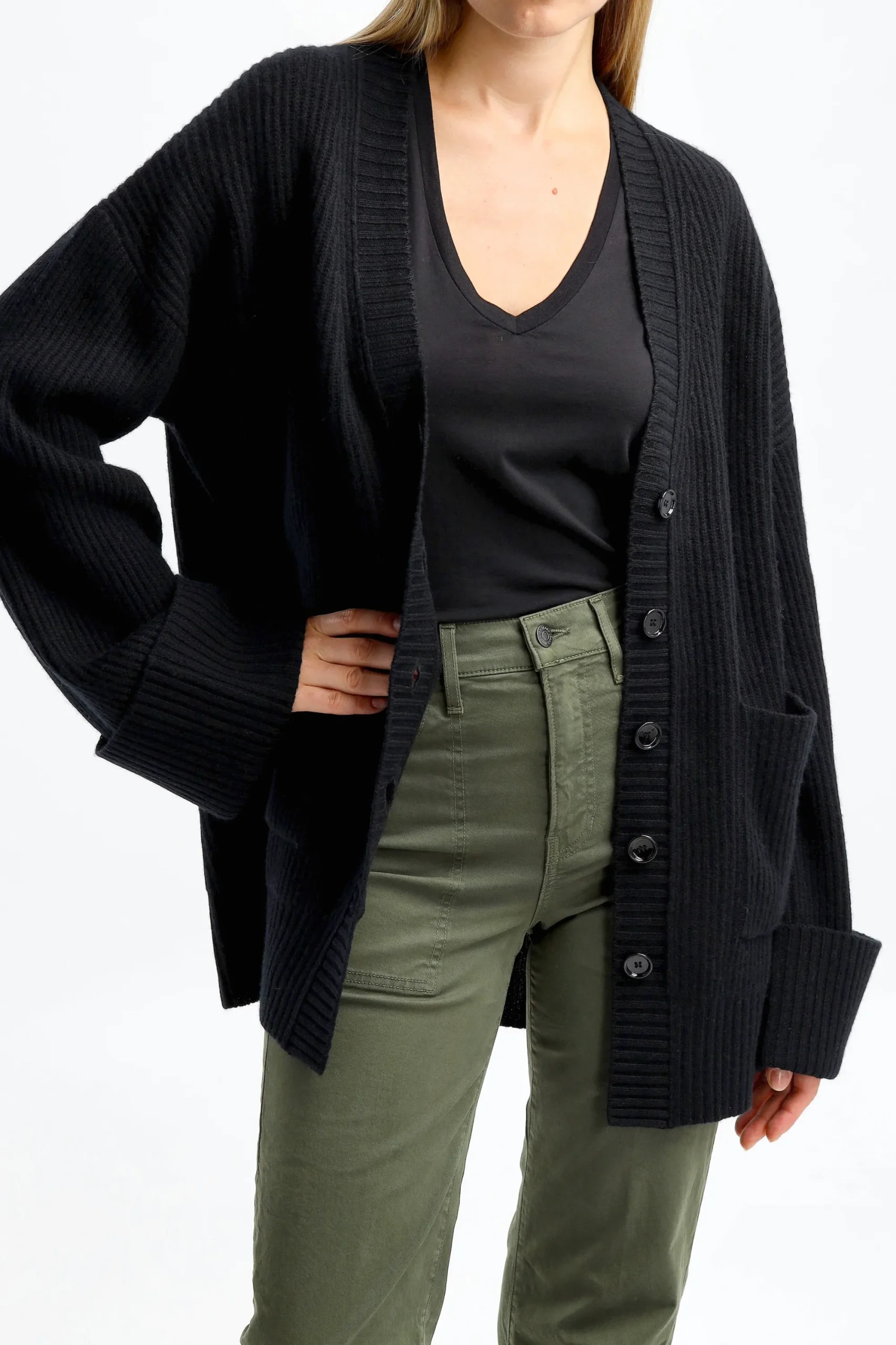 Femme Allude Cardigan Midi En Noir