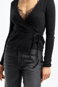 Femme American Vintage Cardigan Portefeuille Xinow En Noir