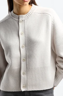 Femme Extreme Cashmere Cardigan Scala N°298 En Chalk