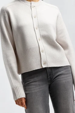 Femme Extreme Cashmere Cardigan Scala N°298 En Chalk