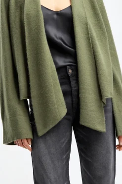 Femme Frenckenberger Cardigan Short Cross En Vert