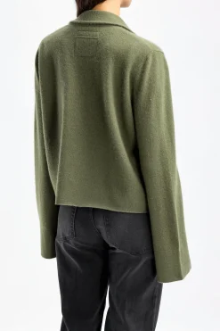 Femme Frenckenberger Cardigan Short Cross En Vert
