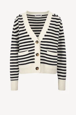 Femme Ladneri Cardigan Stripes En Noir Et Blanc