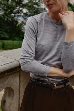 Femme Nili Lotan Ceinture Jane Shiny Brass En Noir