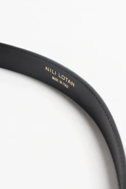 Femme Nili Lotan Ceinture Jane Shiny Brass En Noir