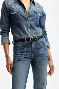 Femme Nili Lotan Ceinture Louise En Noir/Or