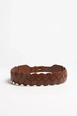Femme Altuzarra Ceinture Skinny Braid En Cognac