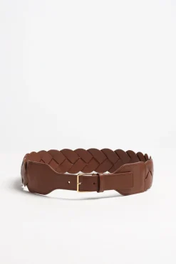 Femme Altuzarra Ceinture Skinny Braid En Cognac