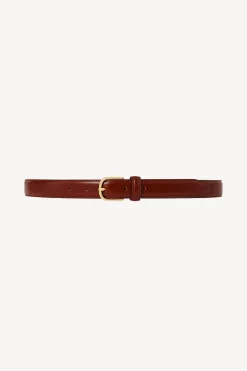 Femme Toteme Ceinture Slim En Cognac