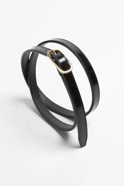 Femme Toteme Ceinture Slim Ovale En Noir