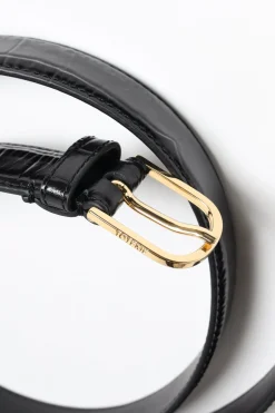 Femme Toteme Ceinture Slim Trouser A Black Croco